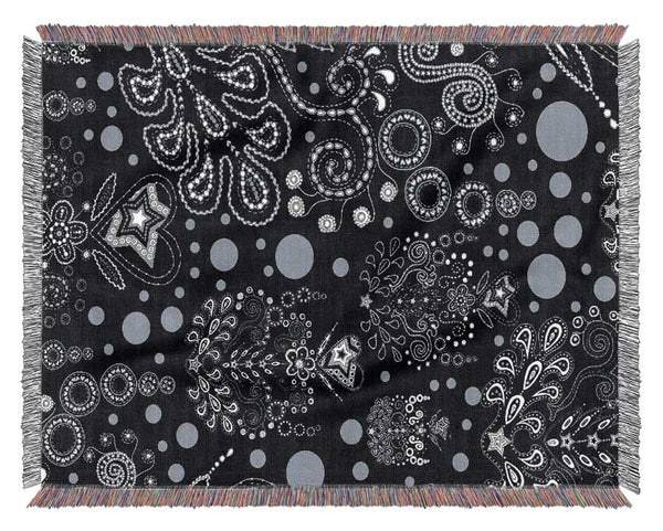 Bloom Explosion Blue Woven Blanket