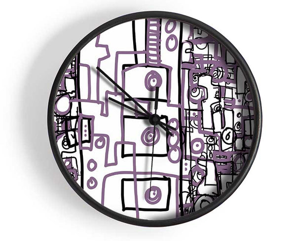 Perplexity Lilac Clock - Wallart-Direct UK