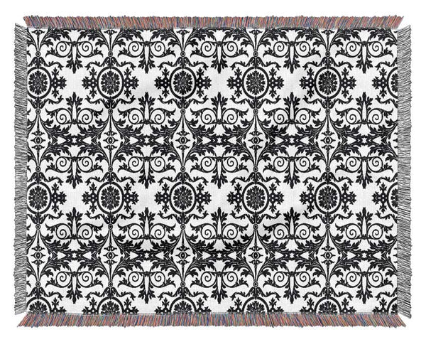 Confusion Black On White Woven Blanket