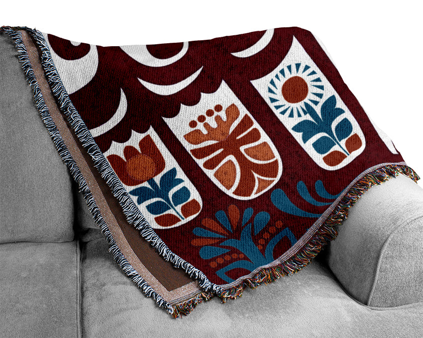 Psychedelic Multi-Coloured Hills Woven Blanket