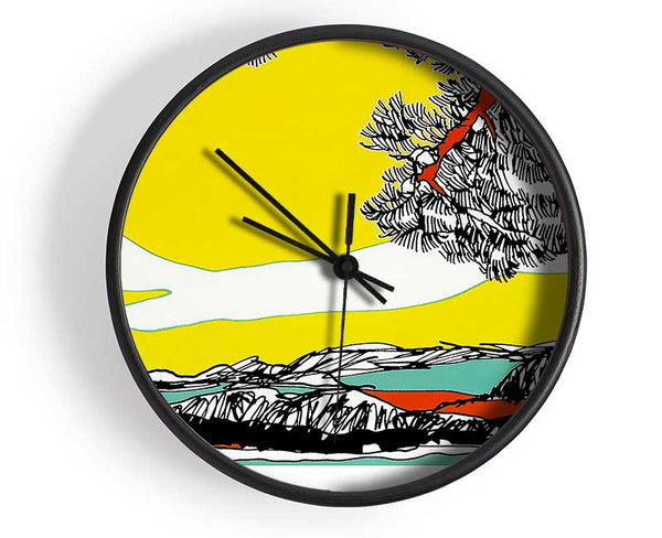 Multi-Coloured Waves Clock - Wallart-Direct UK