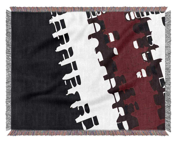 Fraction Maroon Woven Blanket
