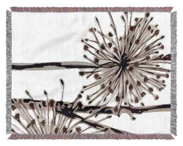 Fleurs De Lis Brown Woven Blanket