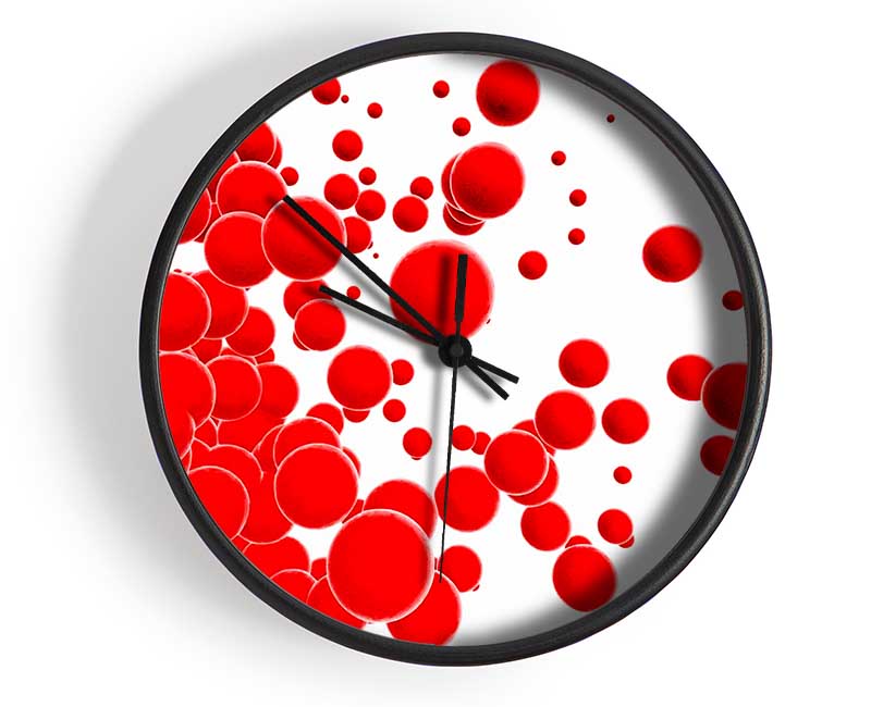 Red Bubbles Clock - Wallart-Direct UK