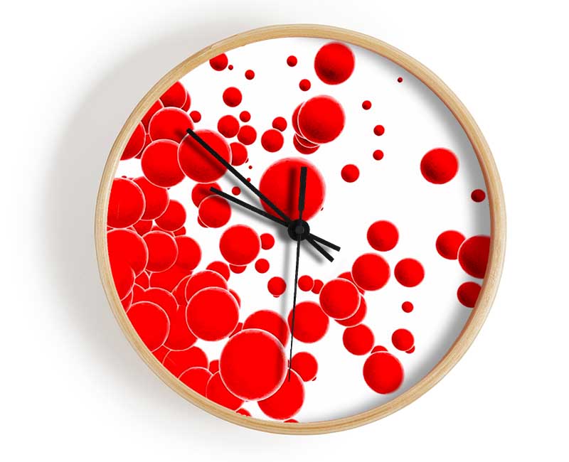 Red Bubbles Clock - Wallart-Direct UK