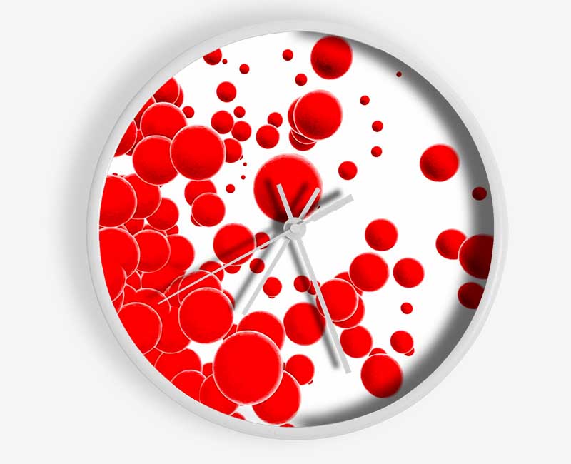 Red Bubbles Clock - Wallart-Direct UK