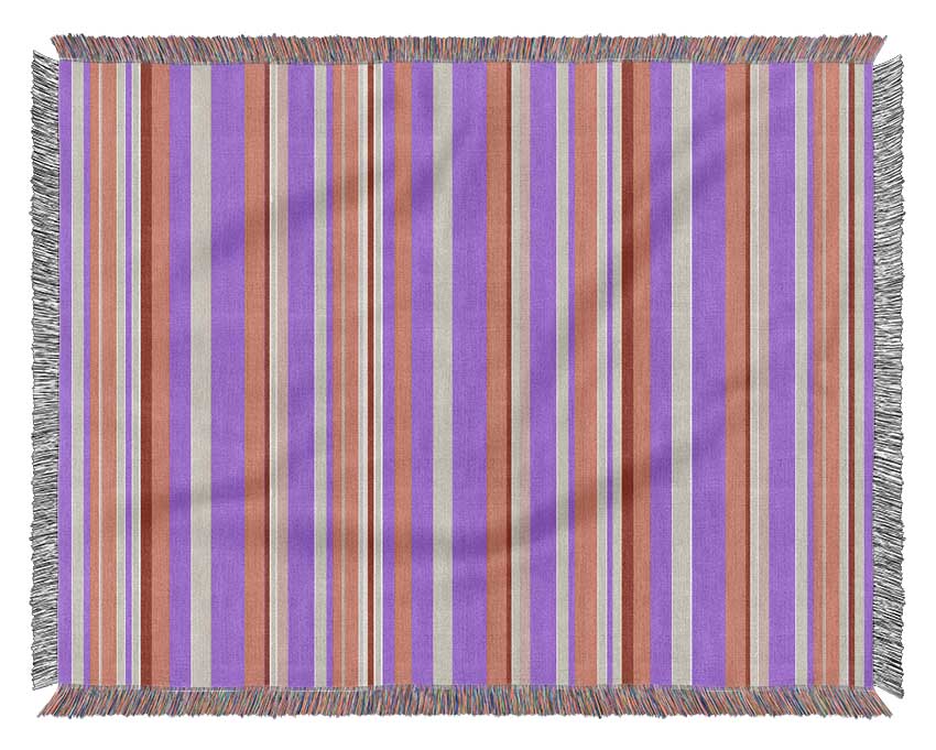 Retro Stripes Pink Woven Blanket