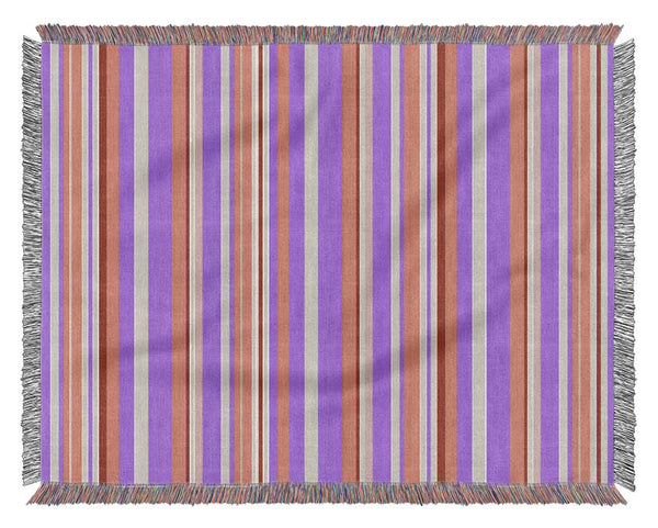 Retro Stripes Pink Woven Blanket