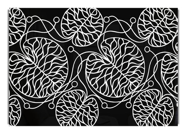 Lily Pads White On Black Contemporary Can