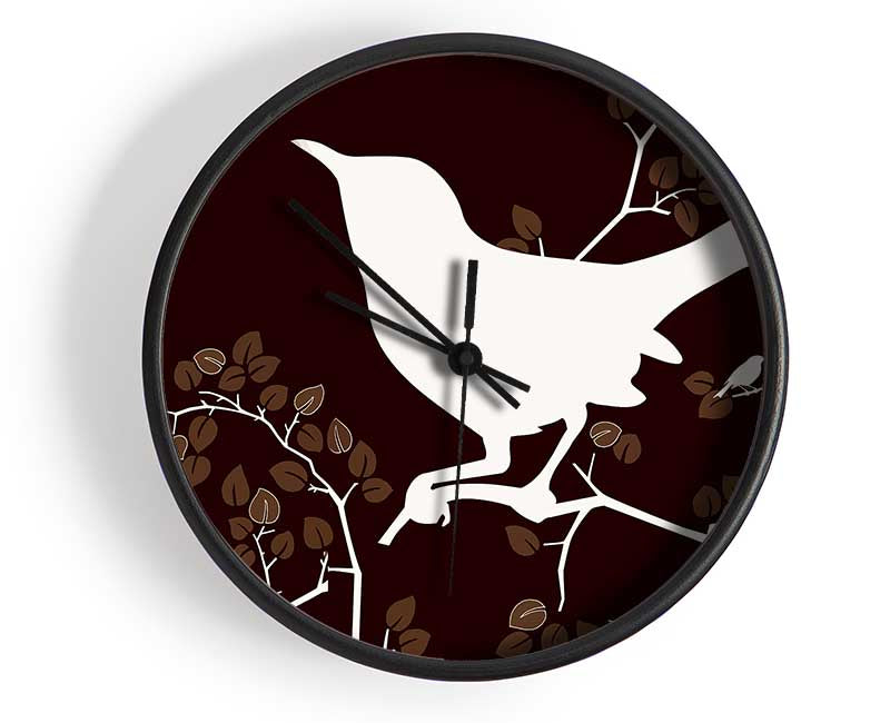 Song Bird Brown Clock - Wallart-Direct UK