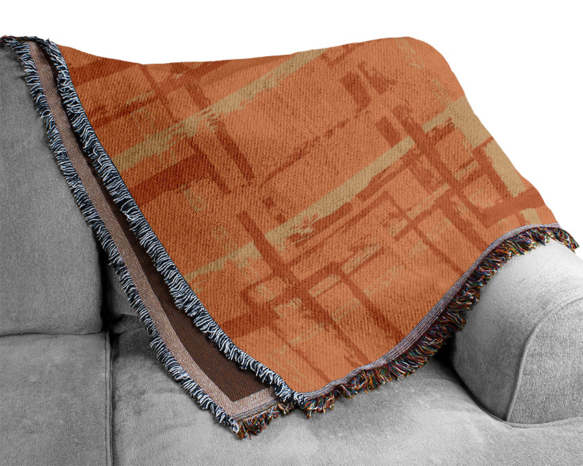 Tangerine Lines Woven Blanket