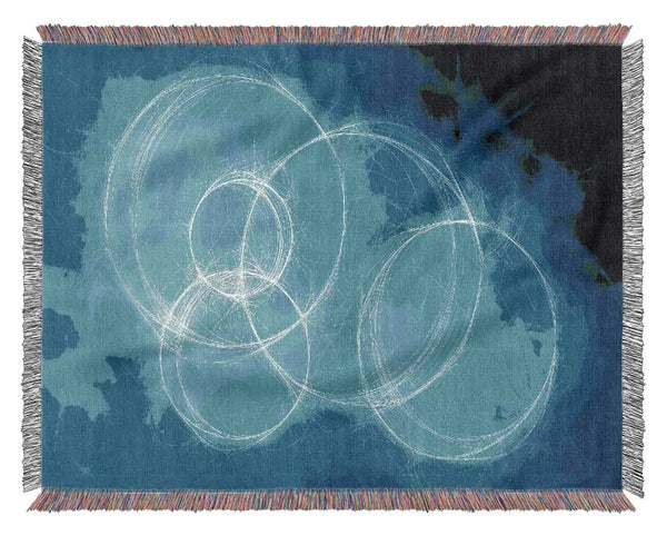 Blue Circular Elusion Woven Blanket