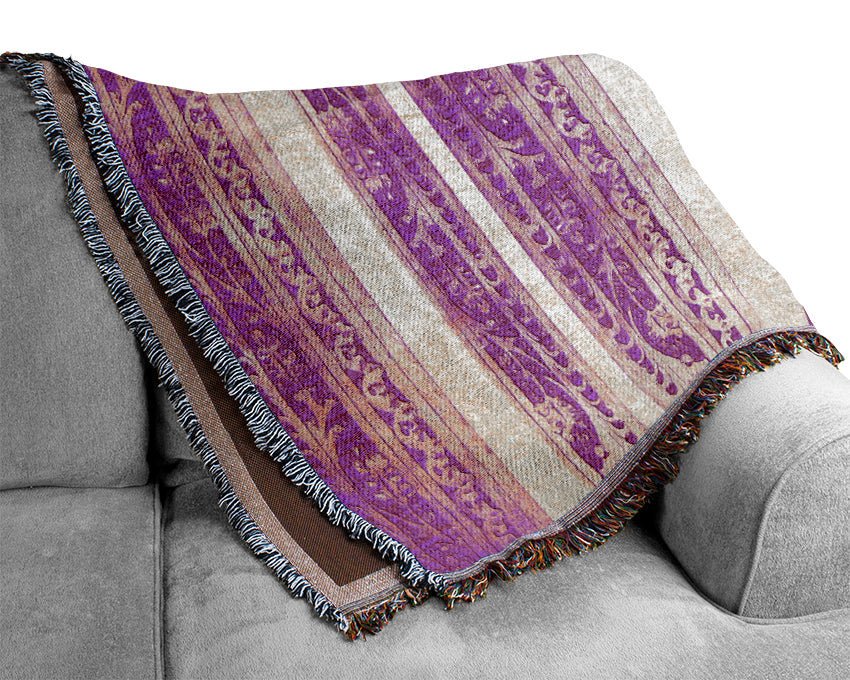 Vertical Landslide Pink Woven Blanket