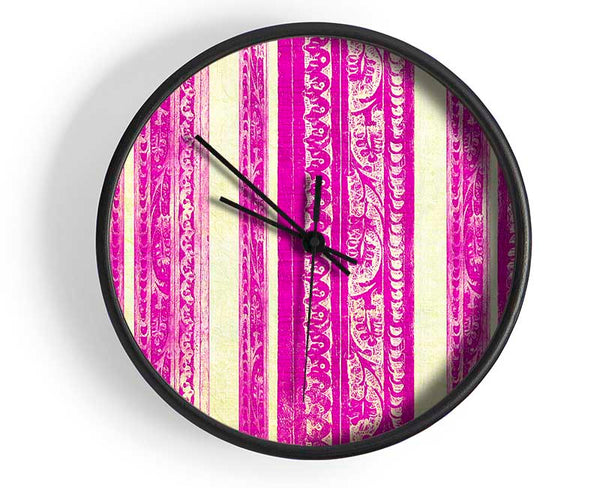 Vertical Landslide Pink Clock - Wallart-Direct UK