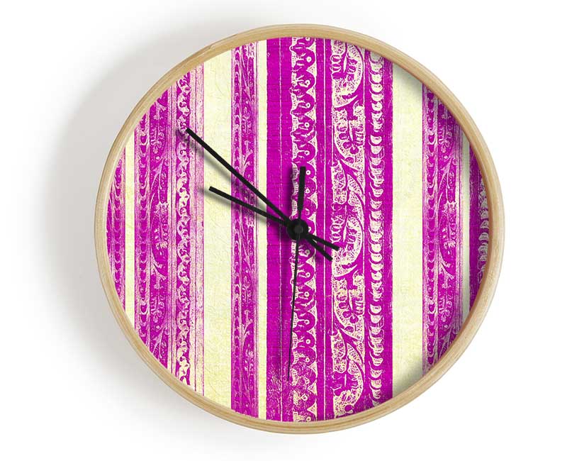 Vertical Landslide Pink Clock - Wallart-Direct UK