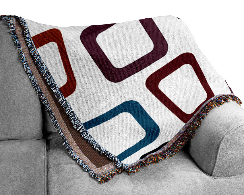 Rainbow Squares Woven Blanket