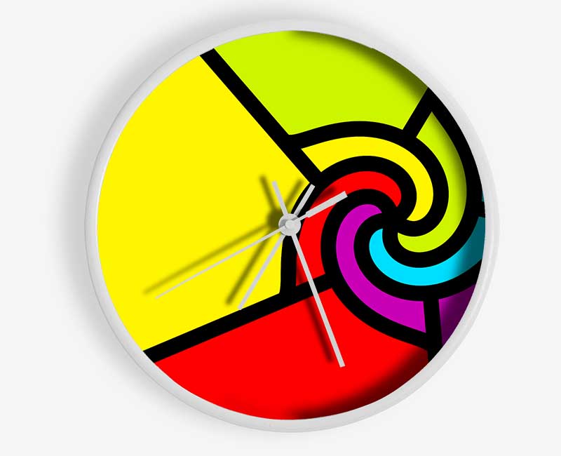 Swirls Of Colour Clock - Wallart-Direct UK