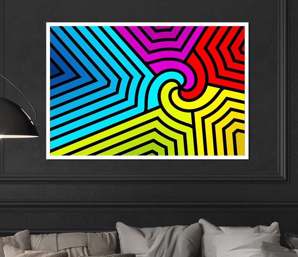 The Colourful Jigsaw Print Poster Wall Art