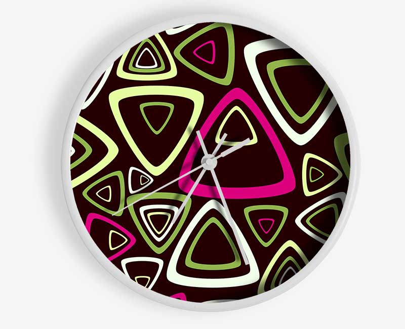 Triangle Infusion Pink Clock - Wallart-Direct UK