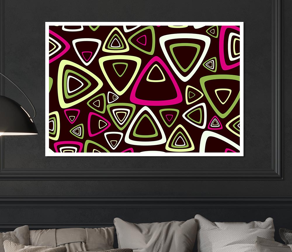 Triangle Infusion Pink Print Poster Wall Art