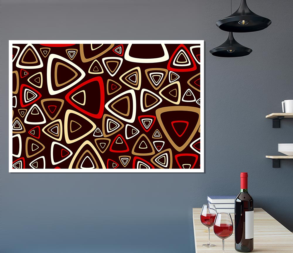 Triangle Infusion Red Print Poster Wall Art