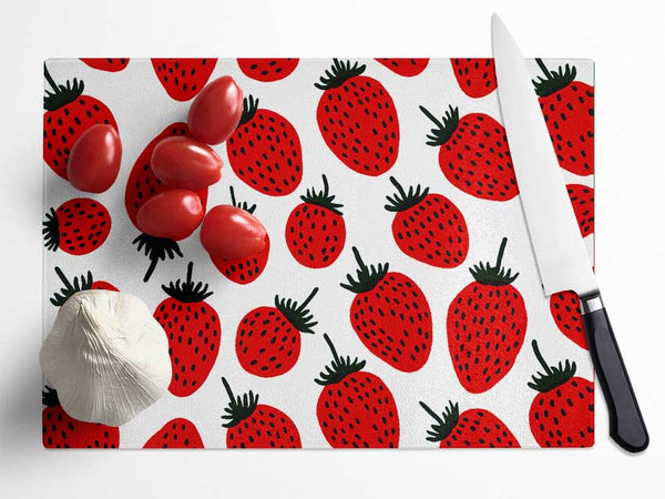 Red Raspberry Glass Chopping Board