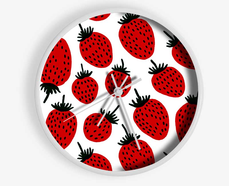 Red Raspberry Clock - Wallart-Direct UK