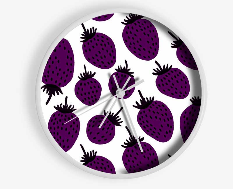 Purple Raspberries Clock - Wallart-Direct UK