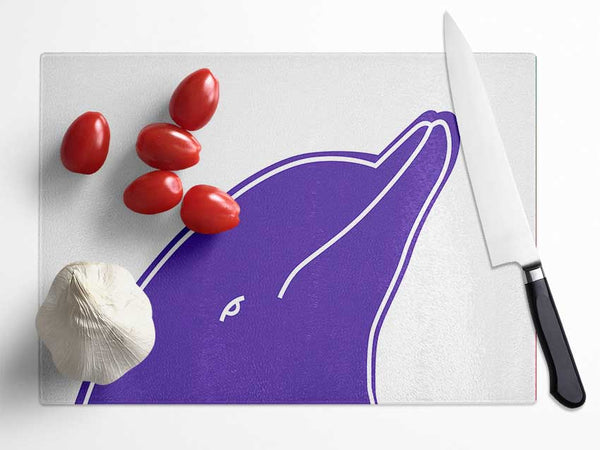 Purple Dolphin Glass Chopping Board
