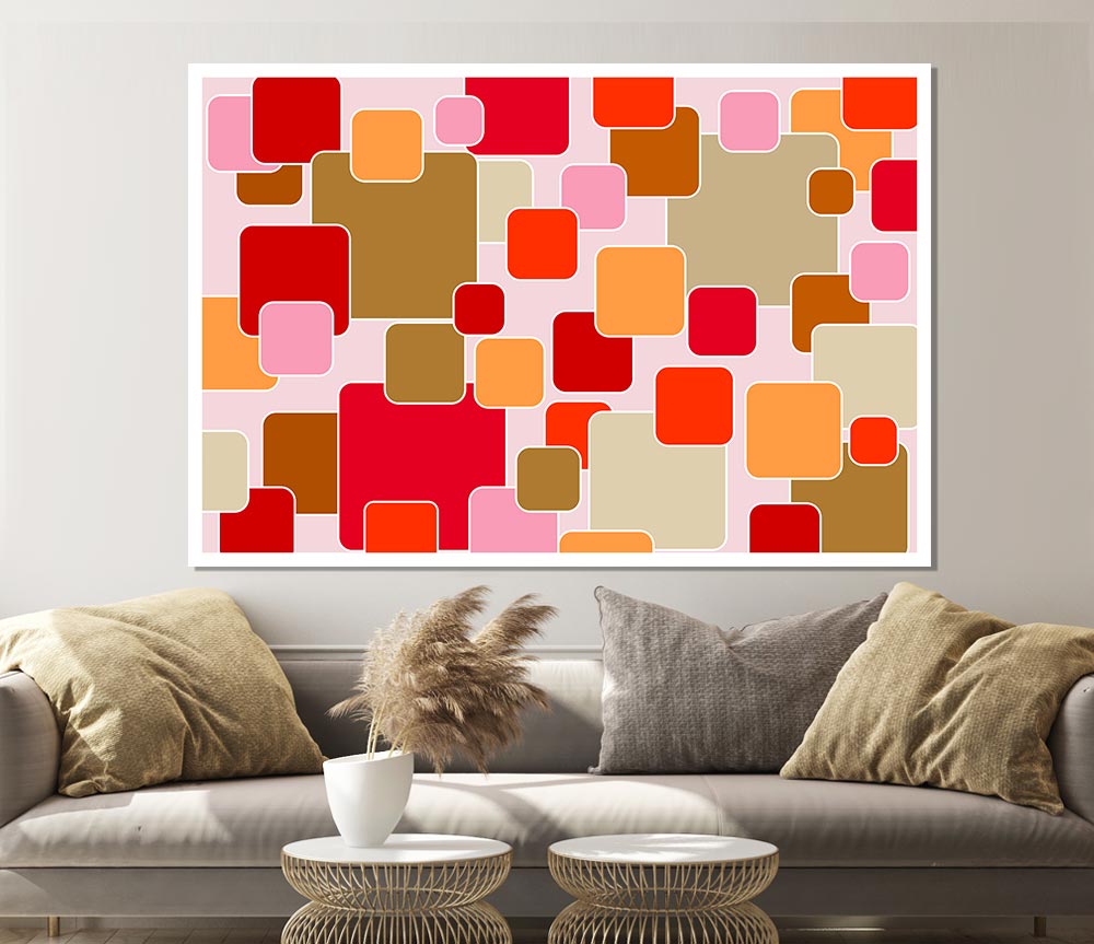 Colour Of Squares Print Poster Wall Art