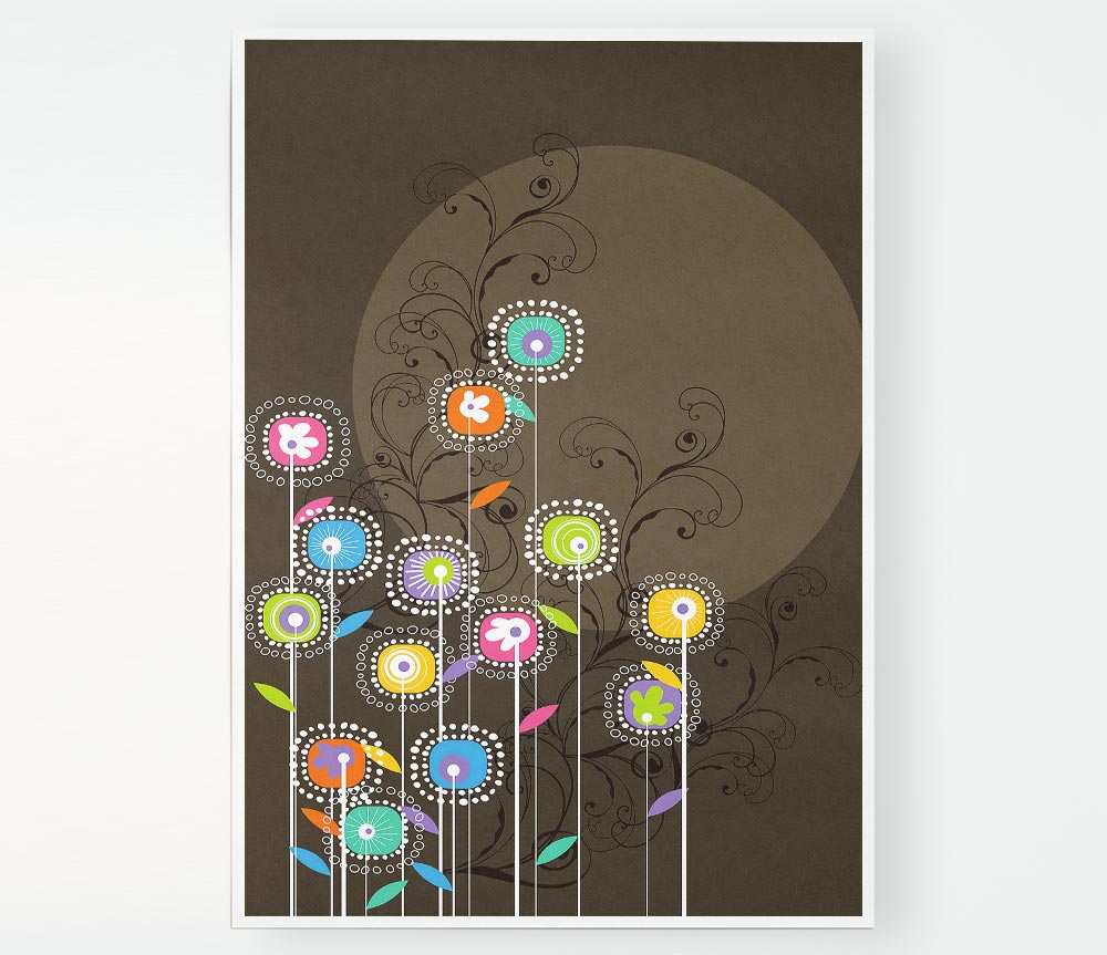 Flower Power Print Poster Wall Art