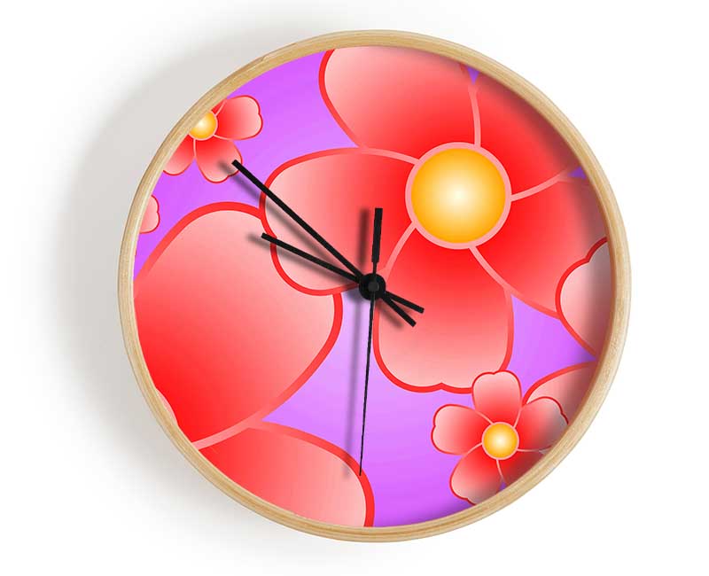 Psychodelic Flowers Clock - Wallart-Direct UK