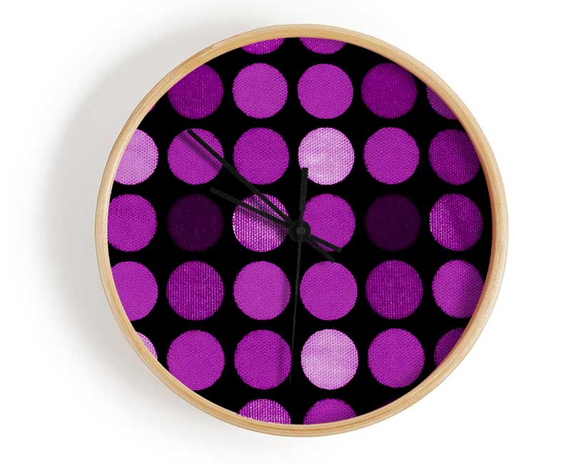 Purple Circles Clock - Wallart-Direct UK