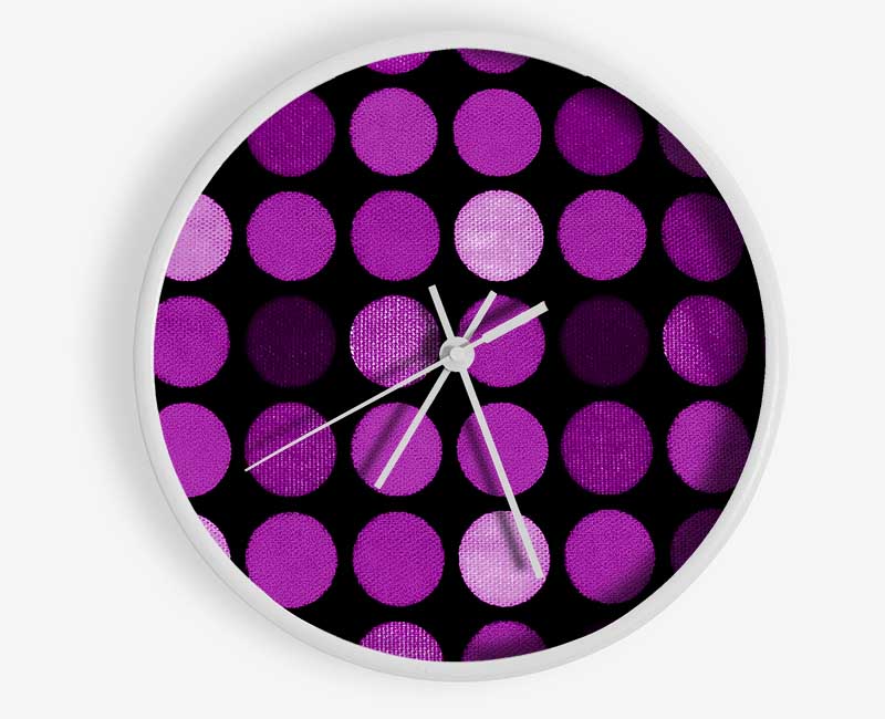 Purple Circles Clock - Wallart-Direct UK