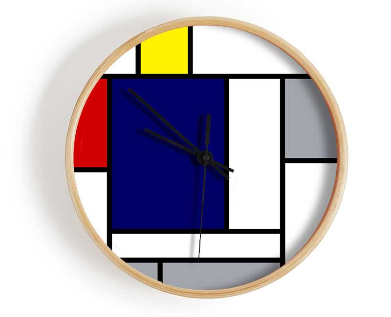 Rectangles Of Colour Clock - Wallart-Direct UK