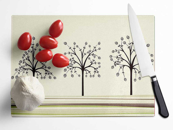 The Trees Of Life Glass Chopping Board