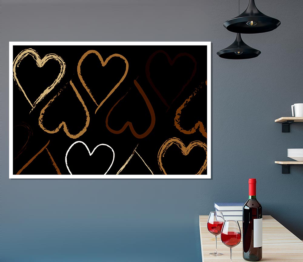Chocolate Hearts Print Poster Wall Art