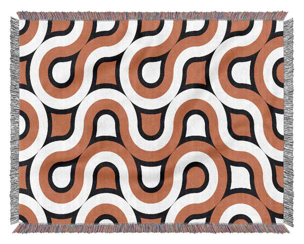 Graphical Maze Orange Woven Blanket