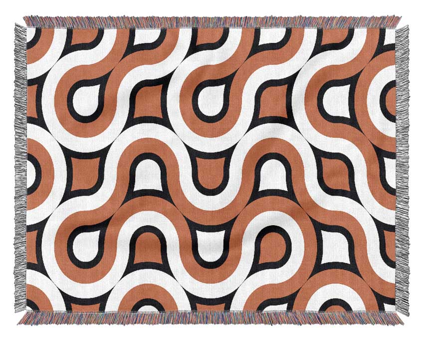 Graphical Maze Orange Woven Blanket