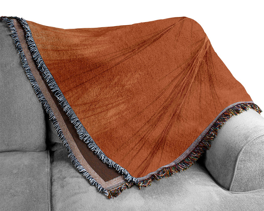 Triangle Of Life Orange Woven Blanket