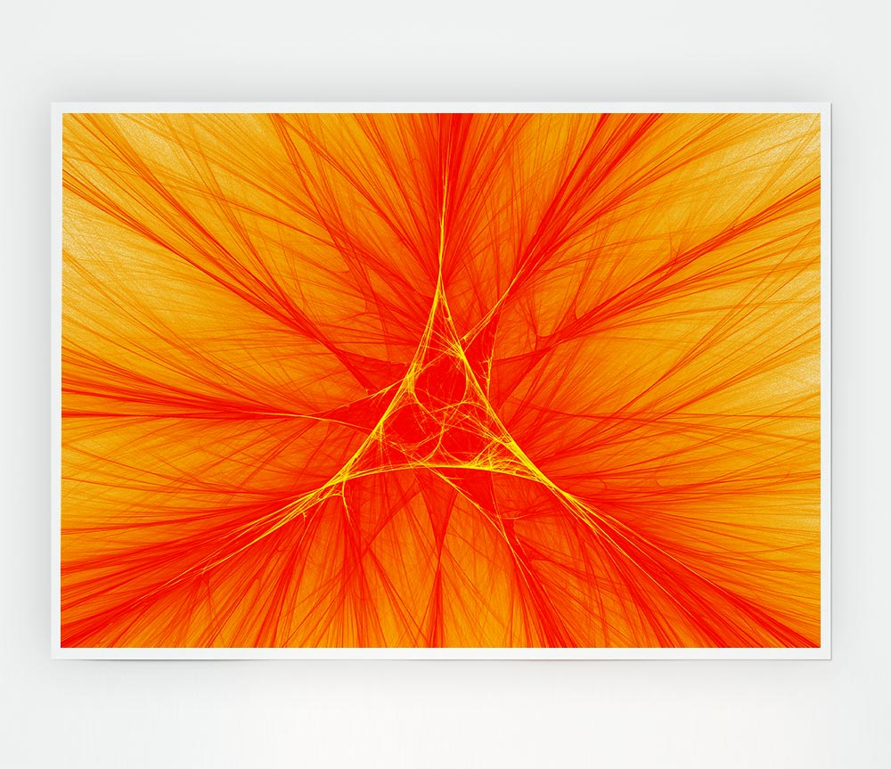 Triangle Of Life Orange Print Poster Wall Art