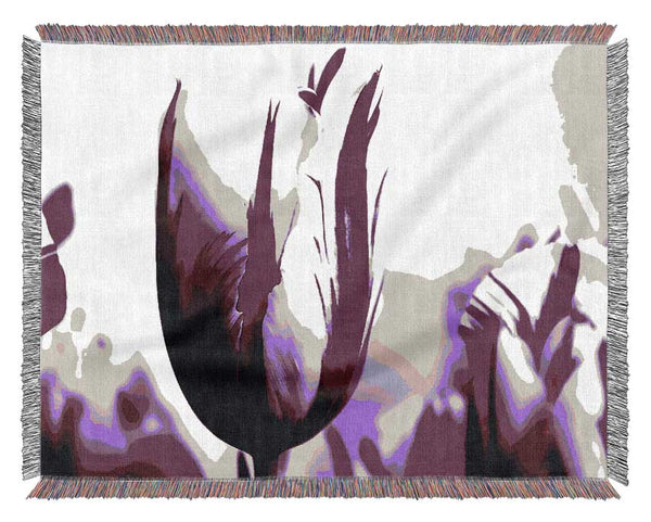 Gem Of A Tulip Purple Woven Blanket