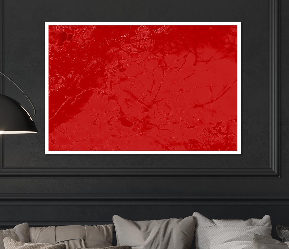 Just Red Print Poster Wall Art