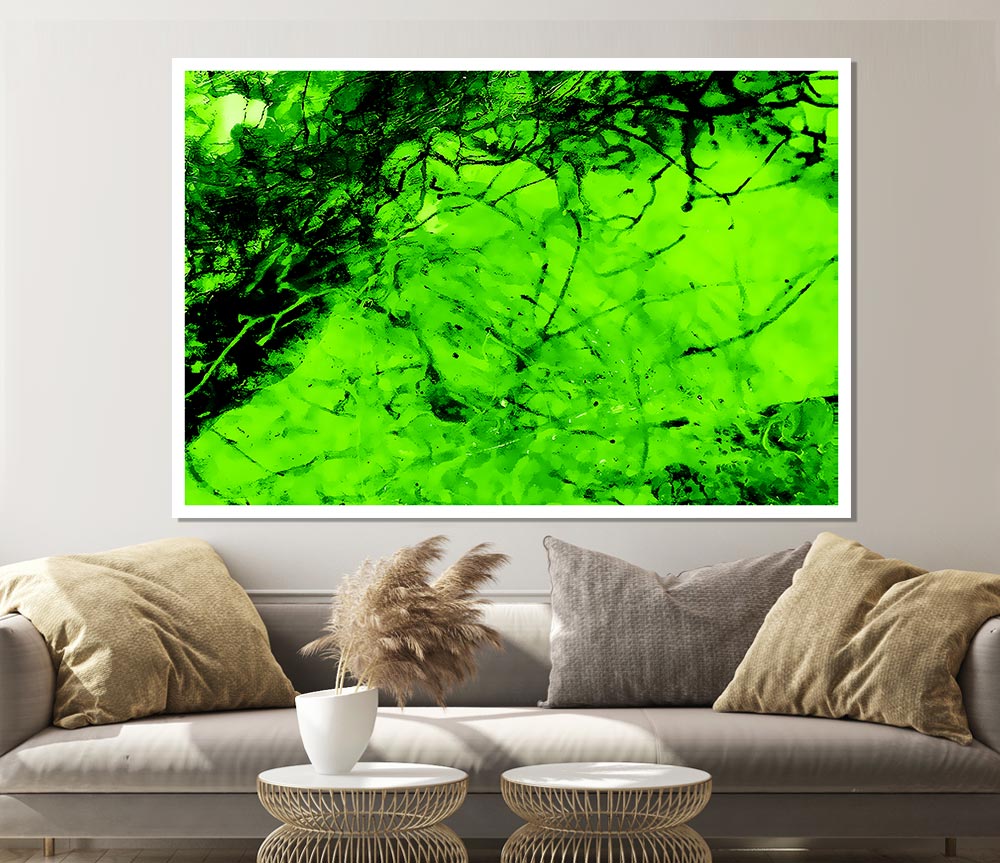 Green Branches In The Wind Print Poster Wall Art