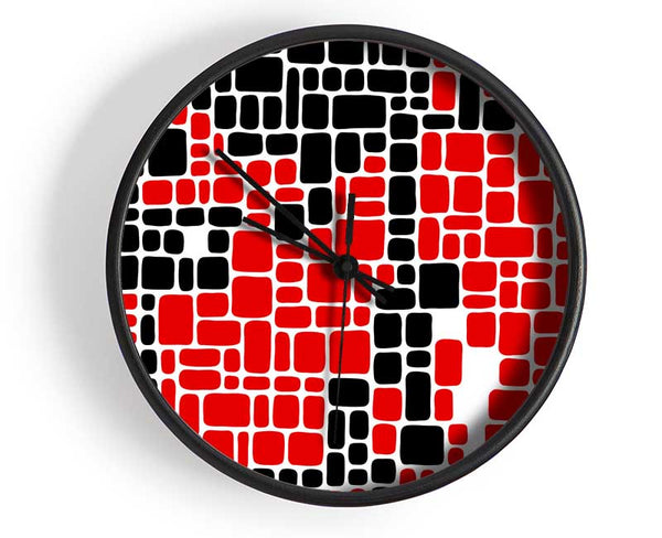 Mosaic Reds Clock - Wallart-Direct UK