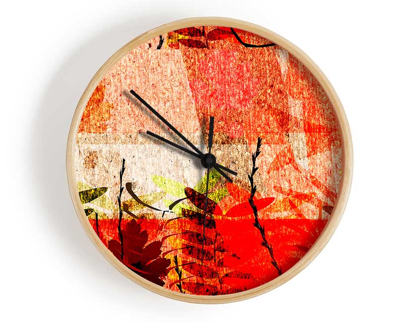 Red Leaves Of Wonder Clock - Wallart-Direct UK