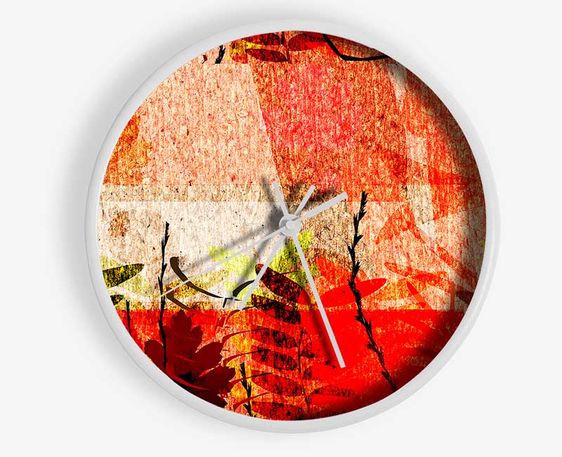 Red Leaves Of Wonder Clock - Wallart-Direct UK