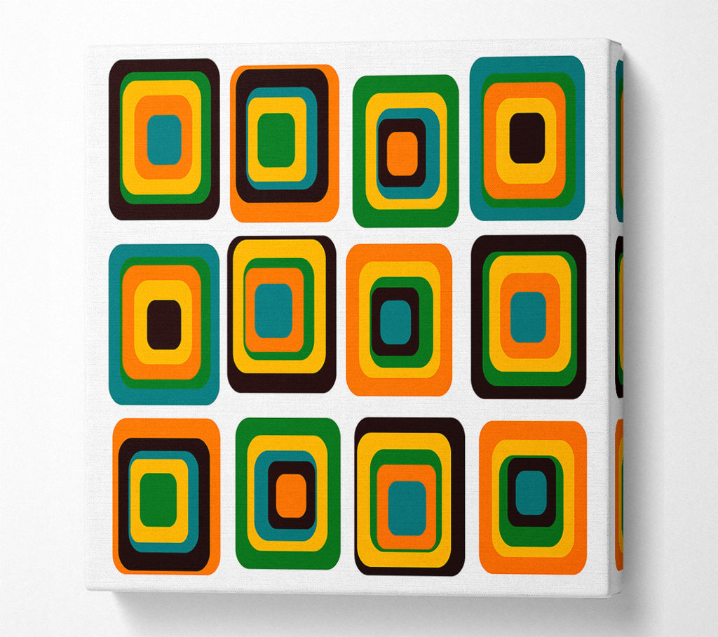 A Square Canvas Print Showing Blocks Of Colour Square Wall Art