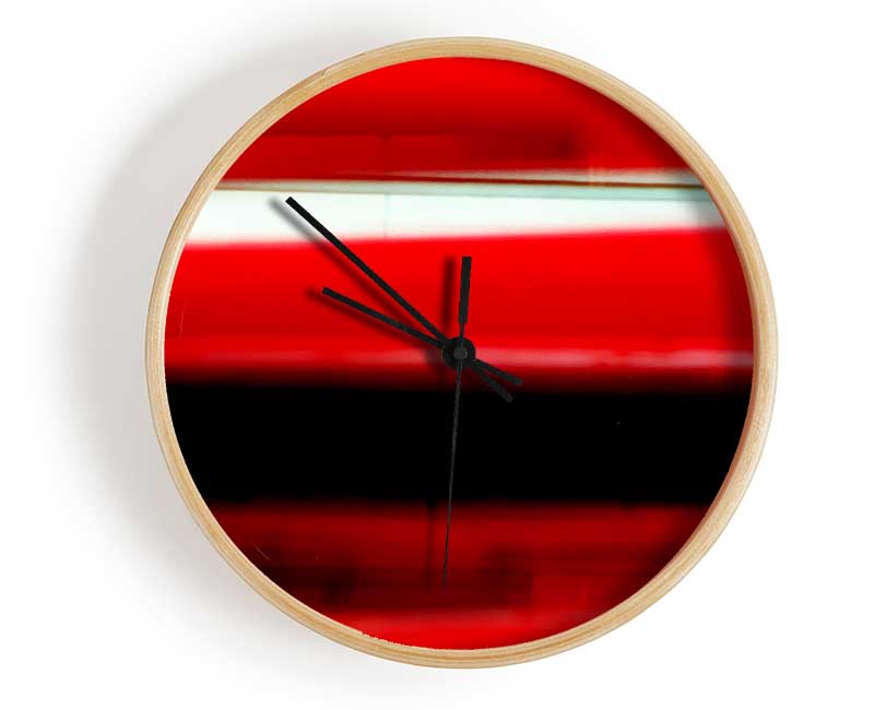 Red Ocean Abstract Clock - Wallart-Direct UK