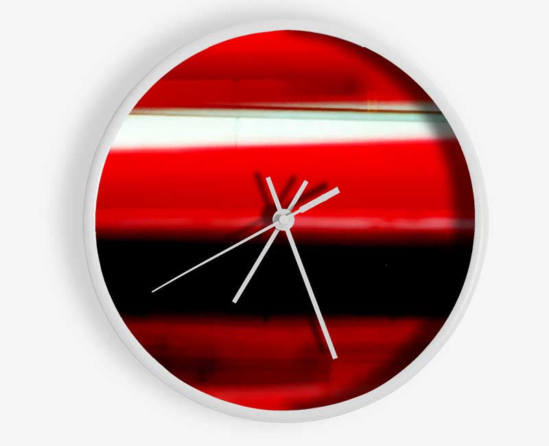 Red Ocean Abstract Clock - Wallart-Direct UK